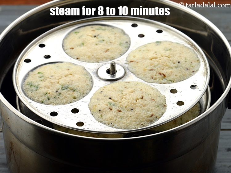 Step 37 – Steam in an idli steamer for 8 to 10 minutes or till they are cooked. …