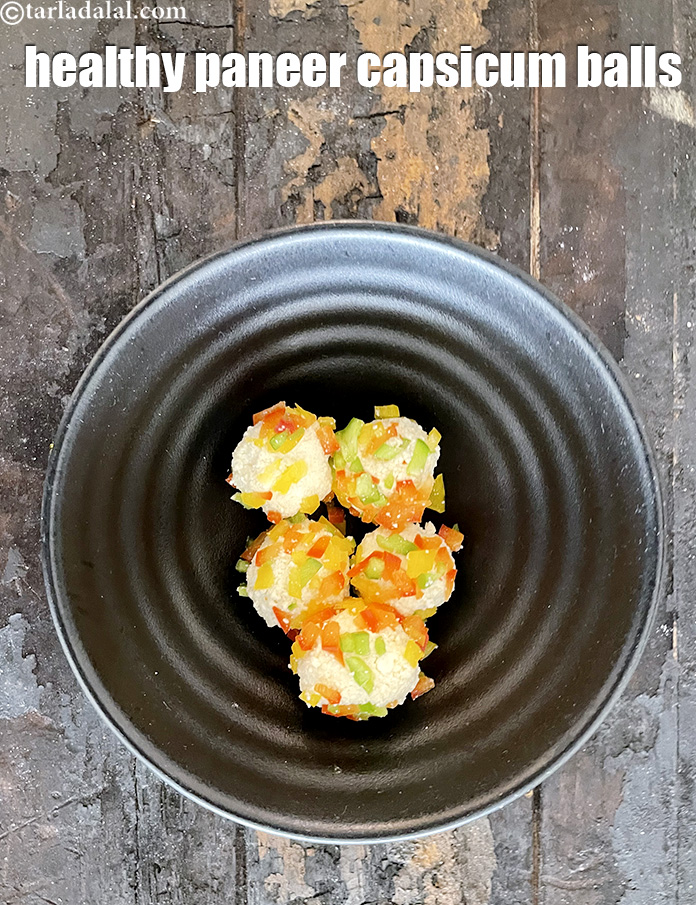 Step 15 – Serve <strong>paneer bell pepper balls recipe | healthy malai paneer capsicum balls | Indian cold …