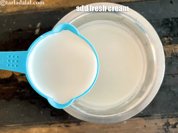 Step 19 – Add 1/2 cup fresh cream.