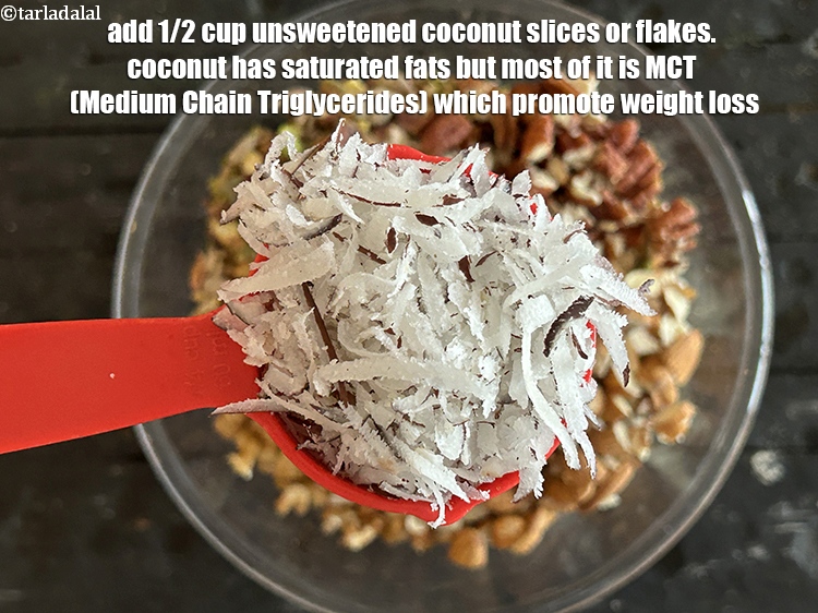 Step 10 – <meta charset="UTF-8" />Add&nbsp;1/2 cup&nbsp;<strong>unsweetened&nbsp;</strong>&nbsp;<a href="glossary-sliced-coconut-766i">coconut slices</a>&nbsp;or flakes.&nbsp;&nbsp;&nbsp;<a href="https://www.tarladalal.com/recipes-using-coconut-269">coconut</a>&nbsp;has saturated fats but most of it is …
