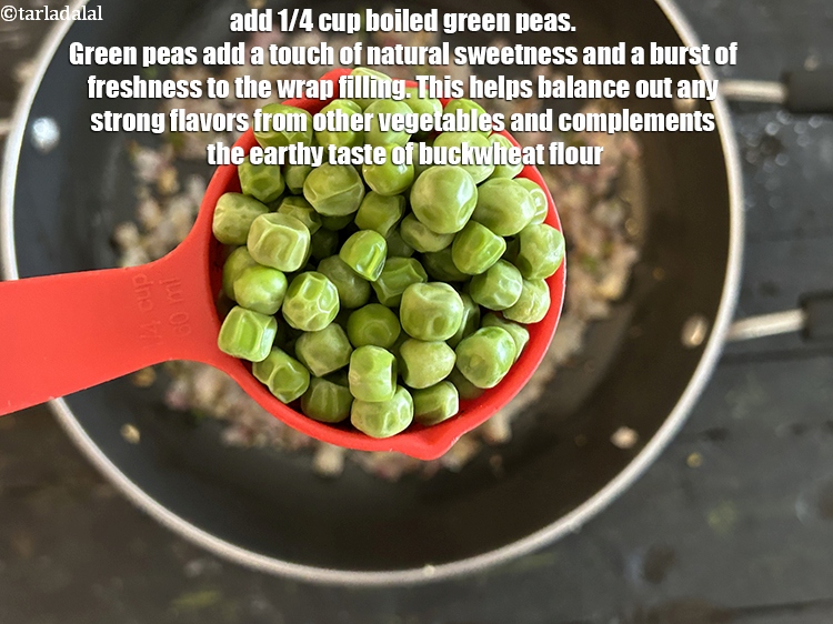 Step 10 – Add&nbsp;<meta charset="UTF-8" />1/4 cup&nbsp;<a href="glossary-boiled-green-peas-1078i">boiled green peas</a>.&nbsp;Green peas add a touch of natural sweetness and …