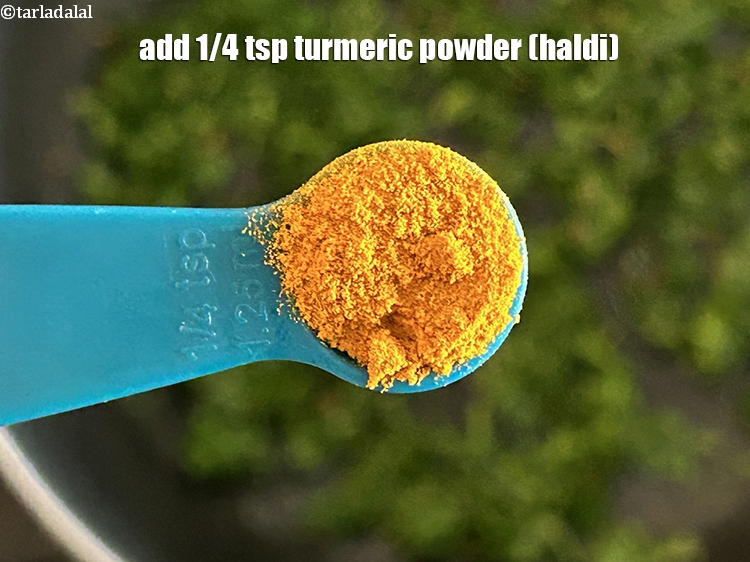 Step 10 – Add&nbsp;<meta charset="UTF-8" /><meta charset="UTF-8" />1/4 tsp&nbsp;<a href="glossary-turmeric-powder-haldi-645i">turmeric powder (haldi)</a>.