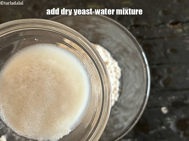Step 10 – Add&nbsp;dry yeast-water mixture.