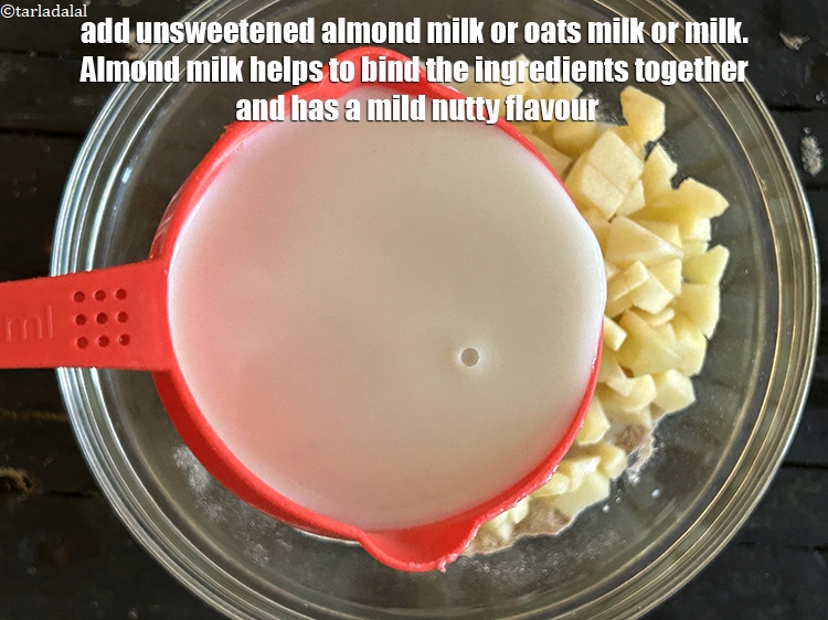 Step 10 – Add&nbsp;1 cup unsweetened almond milk plus 2 tablespoons.&nbsp;In an eggless recipe, almond milk helps to …