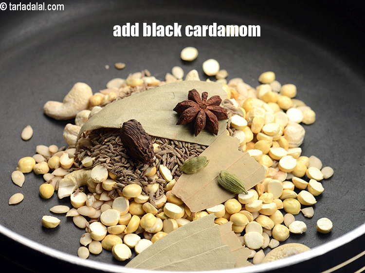 Step 10 – Add 1 <a href="https://www.tarladalal.com/glossary-black-cardamom-badi-elaichi-moti-elaichi-263i">black cardamom (badi elaichi)</a>.