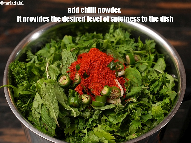 Step 10 – Add 1 tsp <a href="https://www.tarladalal.com/glossary-chilli-powder-red-chilli-powder-339i">chilli powder</a>. It provides the desired level of spiciness to the …