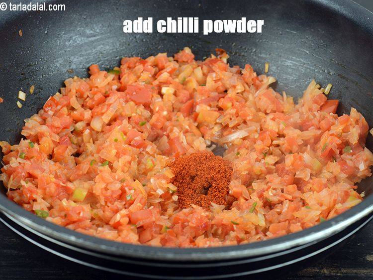 Step 10 – Add &frac12; tsp <a href="https://www.tarladalal.com/glossary-chilli-powder-red-chilli-powder-339i">chilli powder</a>.
