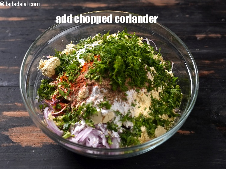 Step 11 – Add 3 tbsp finely <a href="https://www.tarladalal.com/glossary-chopped-coriander-783i">chopped coriander (dhania)</a>.
