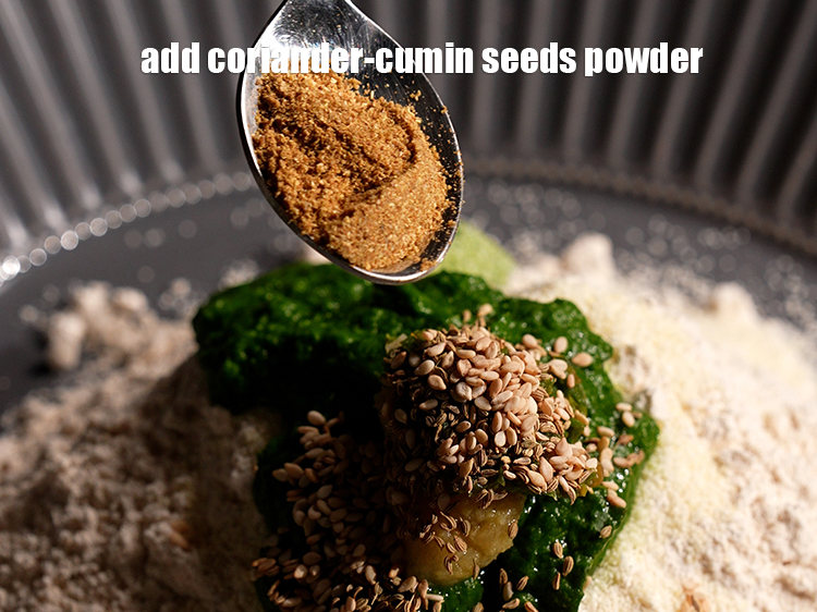 Step 10 – Add &frac12; tsp <a href="https://www.tarladalal.com/glossary-coriander-cumin-seeds-powder-dhania-jeera-powder-375i">coriander-cumin seeds (dhania-jeera) powder</a>.