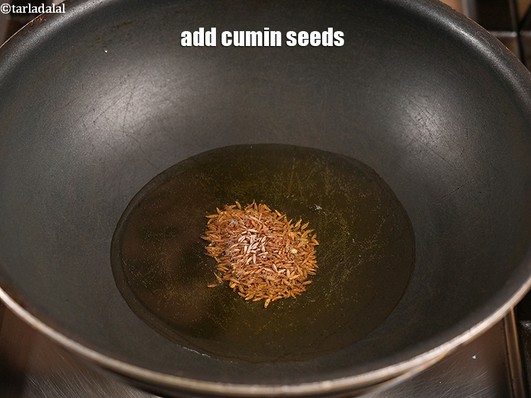Step 10 – Add 1 tsp <a href="https://www.tarladalal.com/glossary-cumin-seeds-jeera-zeera-381i">cumin seeds (jeera)</a>.&nbsp;