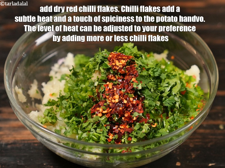 Step 10 – Add &frac12; tsp <a href="https://www.tarladalal.com/glossary-dry-red-chilli-flakes-paprika-338i">dry red chilli flakes (paprika)</a>. Chilli flakes add a subtle heat …