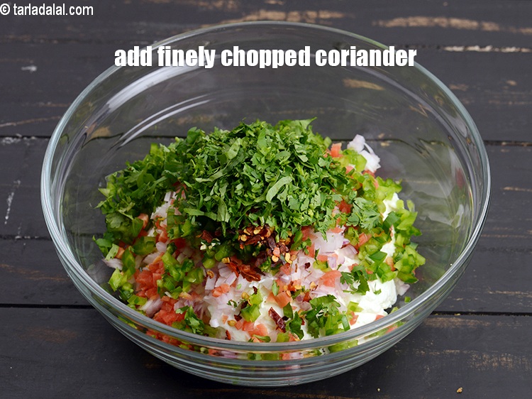 Step 10 – Add 2 tbsp finely&nbsp;<a href="https://www.tarladalal.com/glossary-chopped-coriander-783i">chopped coriander (dhania)</a>.