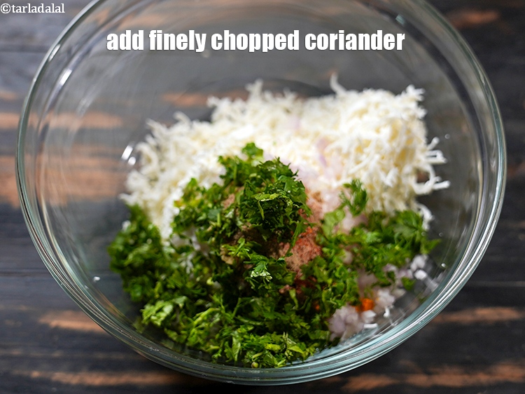 Step 10 – Add 2 tbsp finely <a href="https://www.tarladalal.com/glossary-chopped-coriander-783i">chopped coriander (dhania)</a>.