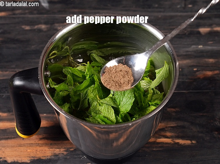 Step 10 – Add &frac14; tsp pepper powder.