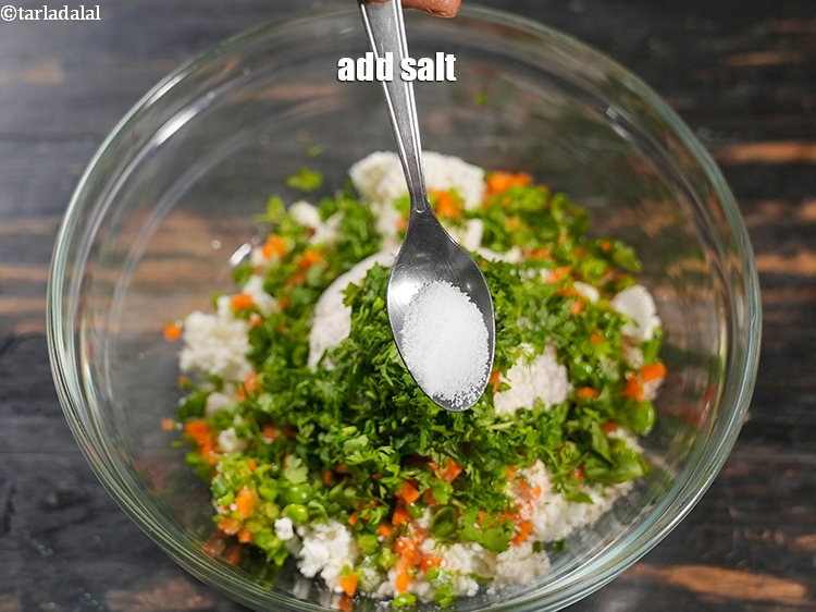 Step 10 – Add &frac14; tsp salt.