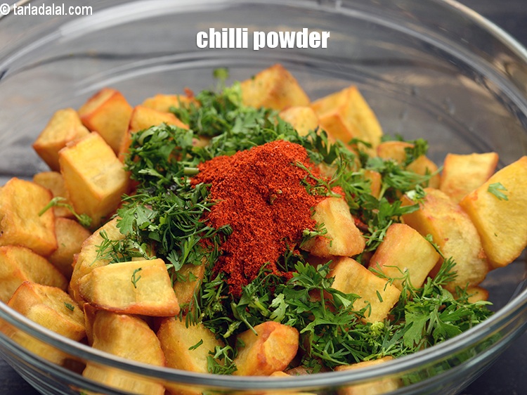 Step 10 – Add 1 tsp&nbsp;<a href="https://www.tarladalal.com/glossary-chilli-powder-red-chilli-powder-339i">chilli powder</a>.
