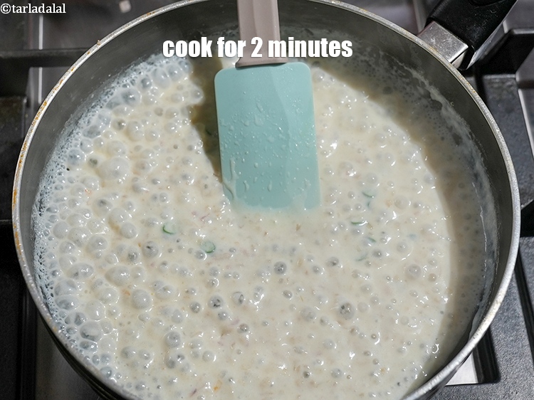 Step 16 – Mix well and cook on a medium flame for 2 minutes, while stirring continuously.