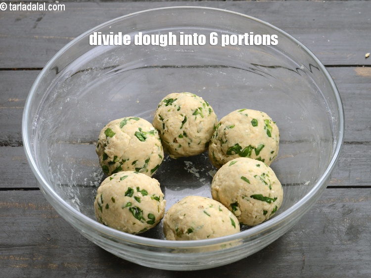 Step 10 – Divide the dough into 6 equal portions.