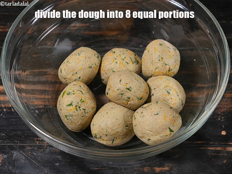 Step 13 – Divide the dough into 8 equal portions.