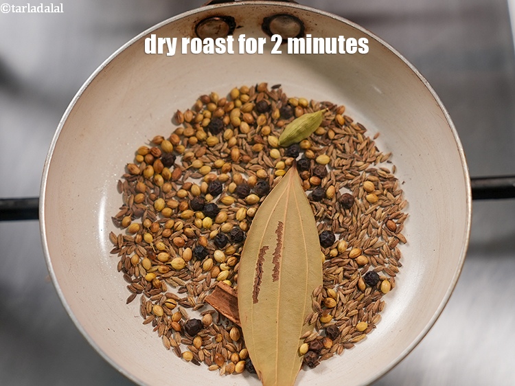Step 11 – Dry roast on medium flame for 2 minutes.
