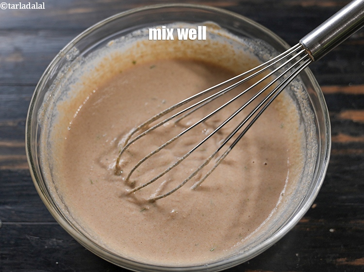 Step 17 – Mix well to make the batter of pouring consistency.