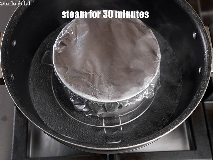 Step 10 – Steam in a steamer on medium flame for 30 minutes.
