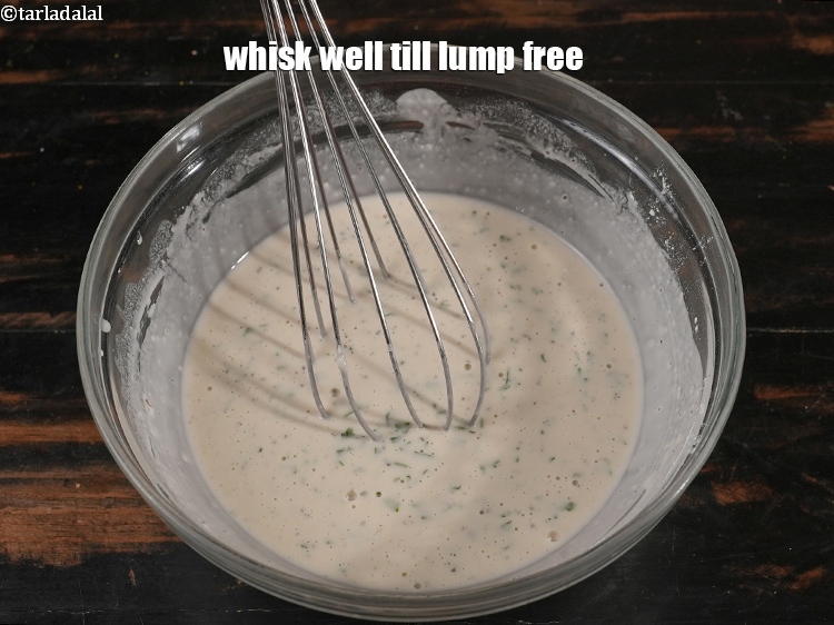 Step 10 – Whisk well till lump free.