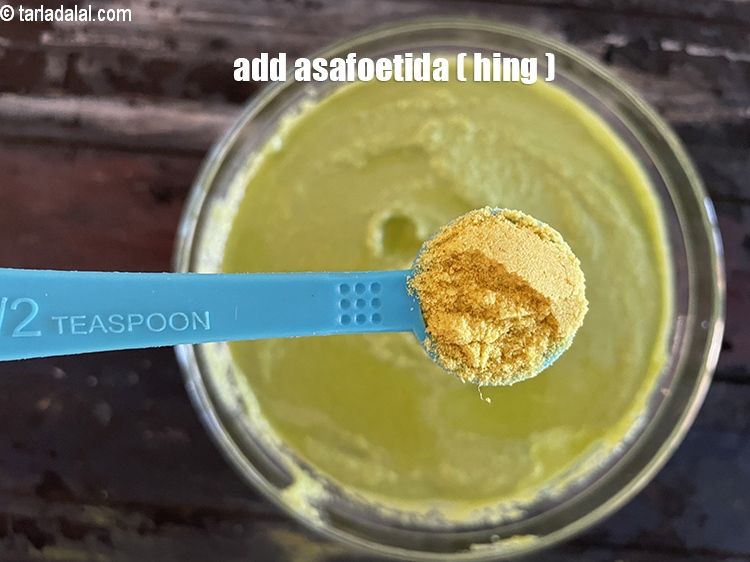 Step 15 – Add&nbsp;a pinch of&nbsp;<a href="https://tarladalal.com/glossary-asafoetida-hing-113i">asafoetida (hing)</a>.