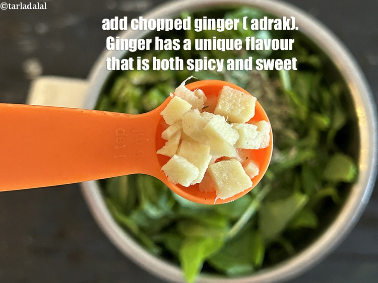 Step 20 – Add&nbsp;<meta charset="UTF-8" />1 tsp&nbsp;<a href="glossary-chopped-ginger-786i">chopped ginger (adrak)</a>.&nbsp;Ginger has a unique flavor that is both spicy …