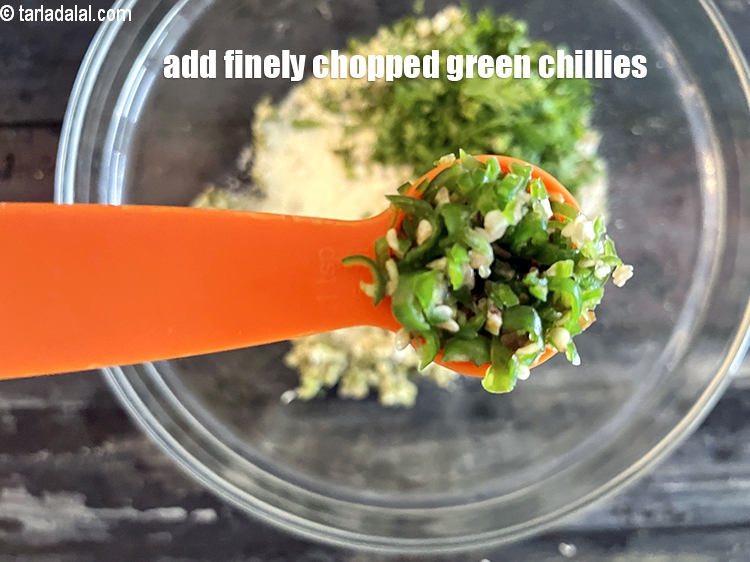 Step 11 – Add&nbsp;<meta charset="UTF-8" />1 tsp&nbsp;finely&nbsp;<a href="glossary-chopped-green-chilli-820i">chopped green chillies</a>.