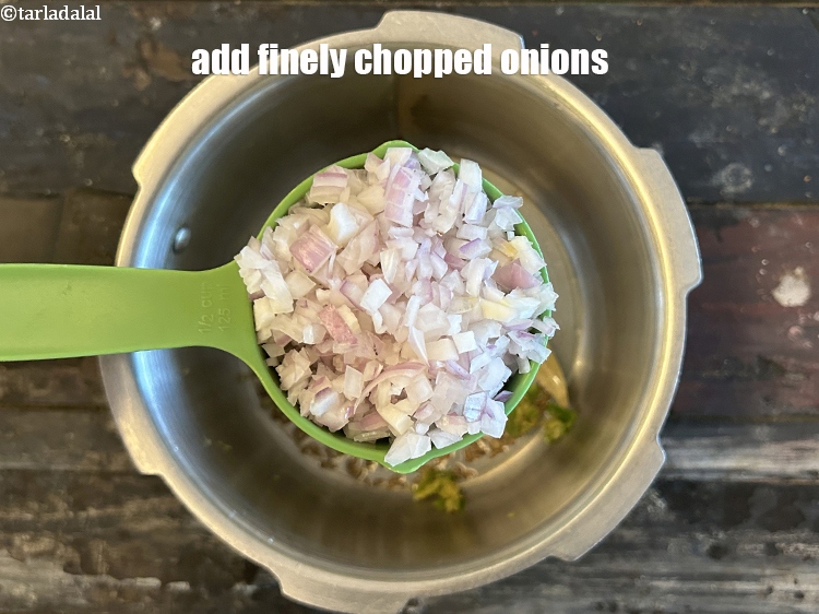 Step 18 – Add&nbsp;<meta charset="UTF-8" />1/2 cup&nbsp;finely&nbsp;<a href="glossary-chopped-onions-722i">chopped onions</a>.