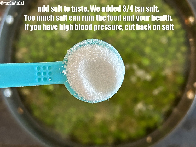 Step 12 – <meta charset="UTF-8" /> Add salt to taste. We added 3/4th&nbsp;tsp salt.&nbsp;Salt brings out natural flavours …