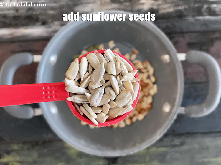 Step 10 – Add 1 tbls sunflower seeds.