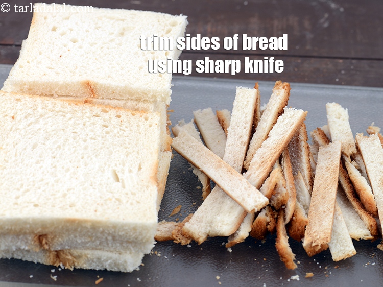 Step 10 – Trim the sides of the bread using a sharp knife.