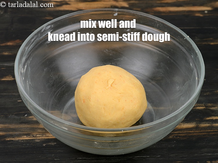 Step 10 – Mix well and knead into a semi-stiff dough without using water.