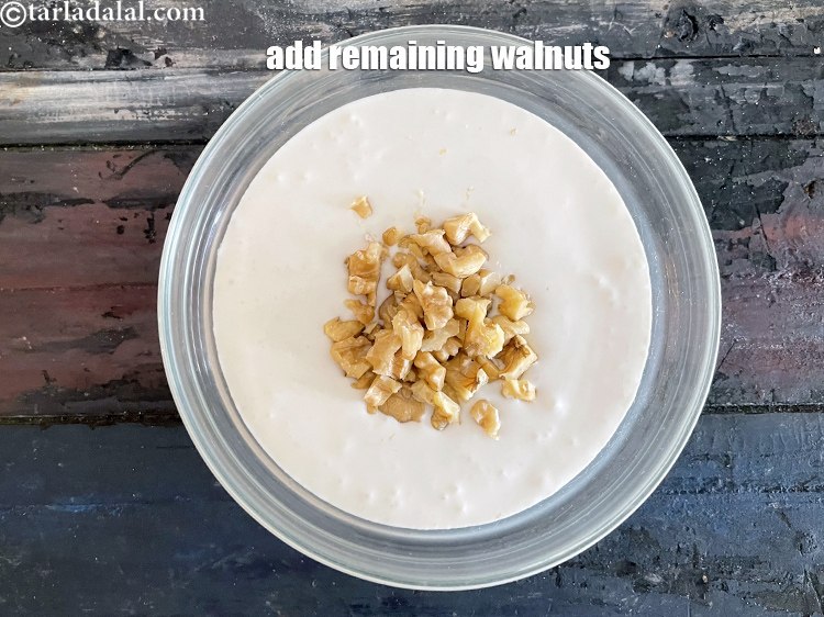 Step 10 – Add the remaining &frac14; cup of walnuts.