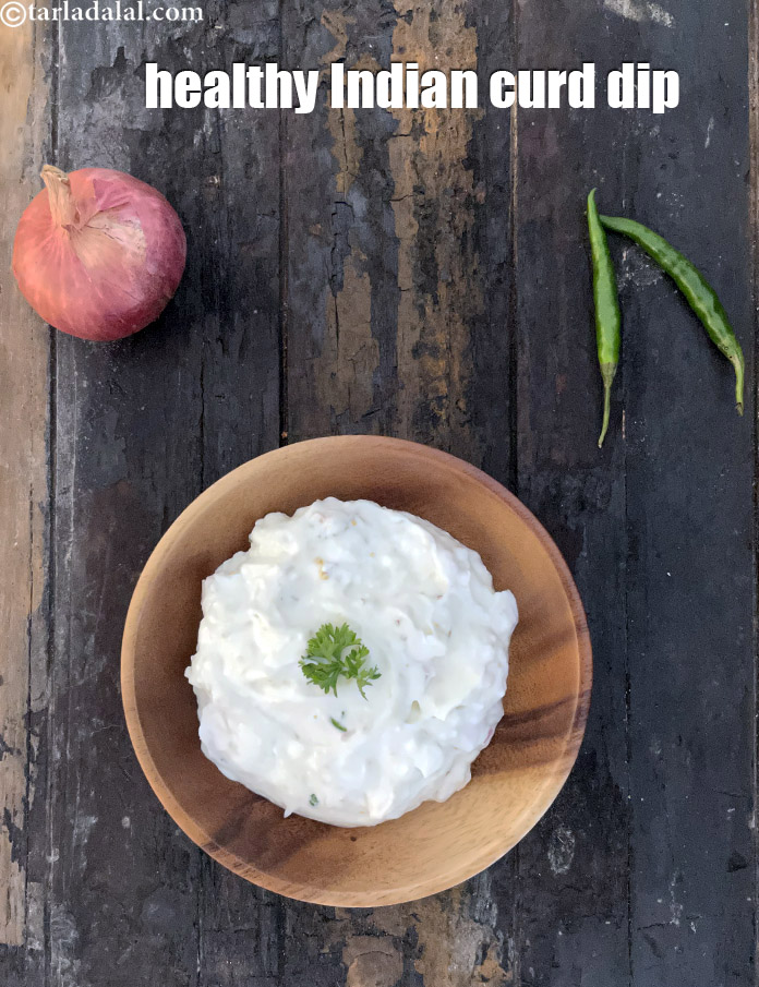 Step 14 – Serve <strong>thick curd dip &nbsp;| healthy Indian curd dip&nbsp;|&nbsp;yoghurt dip with onions and green chillies …