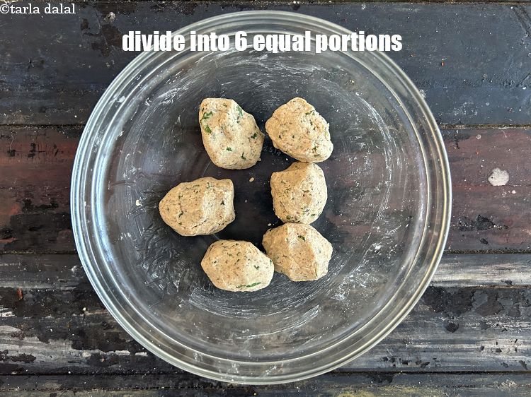 Step 11 – Divide the dough into 6 equal portions.