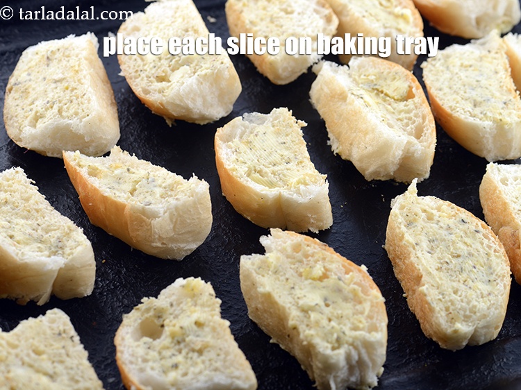 Step 10 – Place each slice on baking tray.