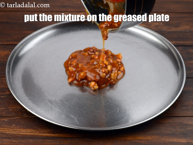 Step 10 – Put the mixture on the greased plate immediately.
