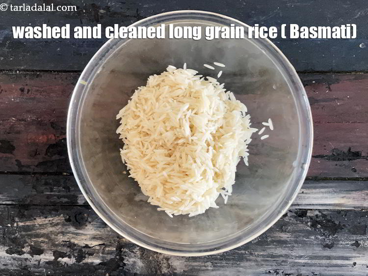 Step 11 – Washed and cleaned long grain rice.