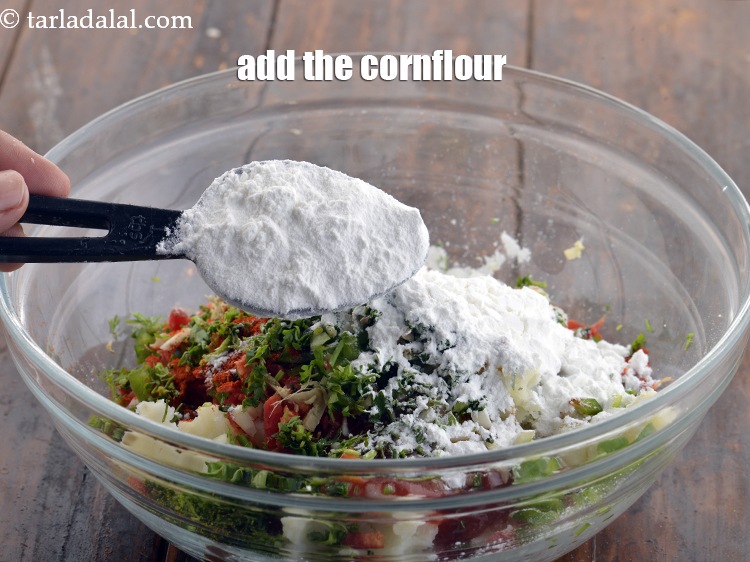 Step 8 – Add the cornflour, this is used to give a binding to the koftas so they …