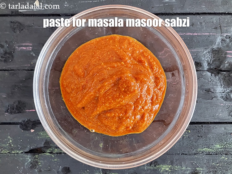 Step 18 – Keep aside paste for masala masoor sabzi.