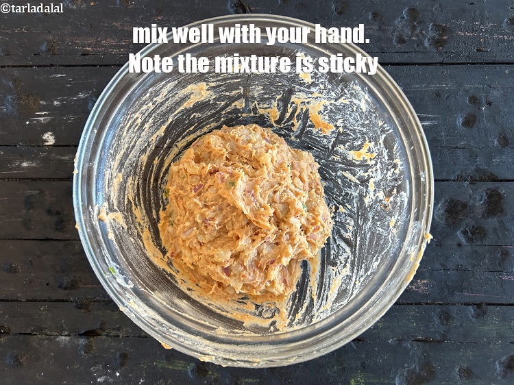 Step 23 – Mix well with your hands. Note the mixture is sticky.
