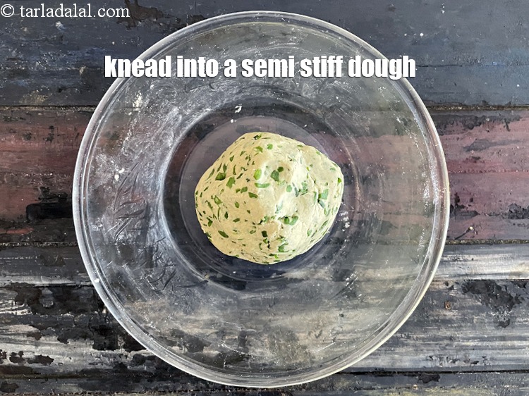 Step 12 – Knead into a semi-stiff dough.