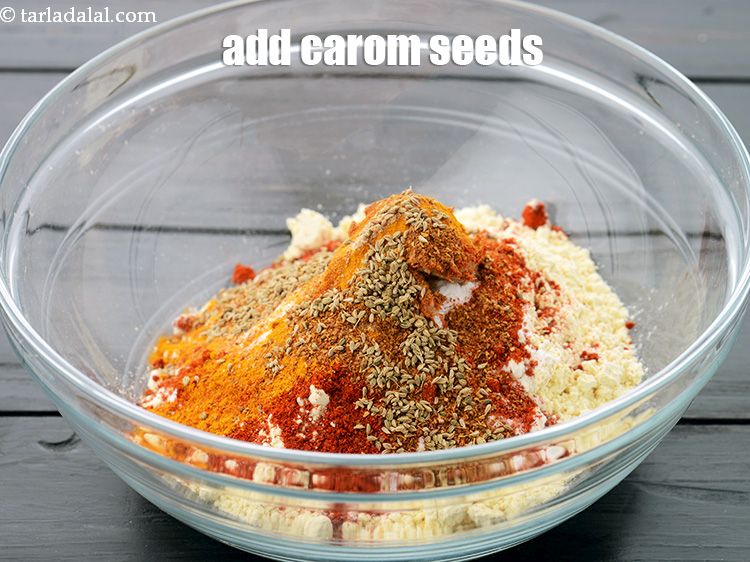 Step 13 – Add 1/2&nbsp;tsp&nbsp;<a href="https://www.tarladalal.com/glossary-carom-seeds-ajwain-thymol-seeds-bishops-weed-266i">carom seeds (ajwain)</a>.&nbsp;