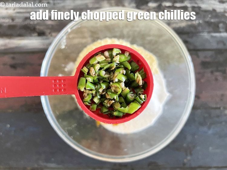 Step 10 – Add&nbsp;<meta charset="UTF-8" />1 tbsp&nbsp;finely&nbsp;<a href="glossary-chopped-green-chilli-820i">chopped green chillies</a>.