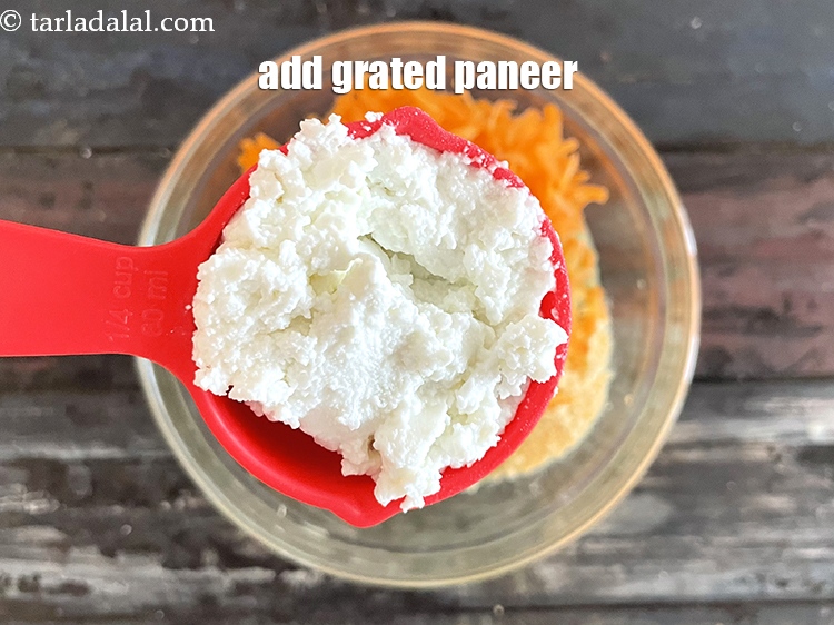 Step 17 – Add&nbsp;1/4 cup&nbsp;<a href="glossary-grated-panee-1003i">grated paneer (cottage cheese)</a>.