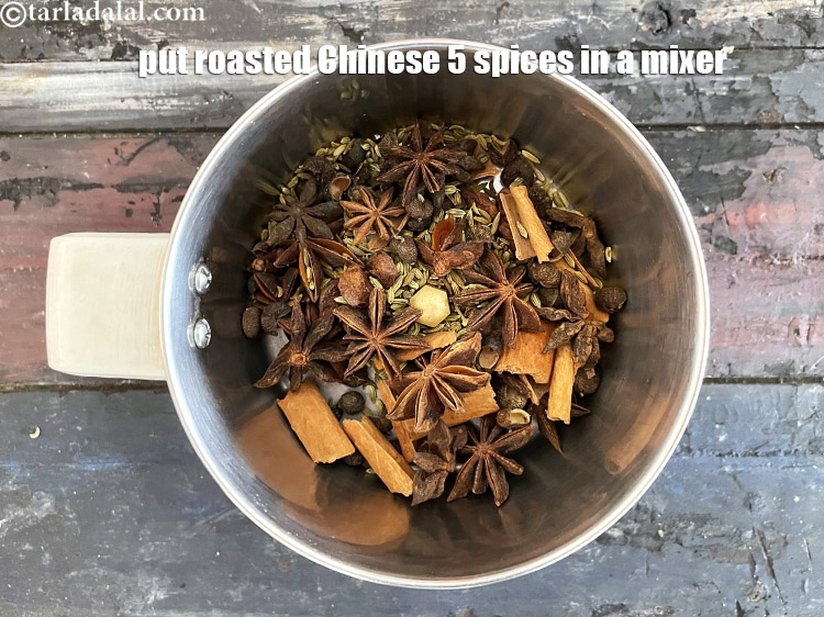 Step 14 – In a mixer put the roasted and cooled spices.