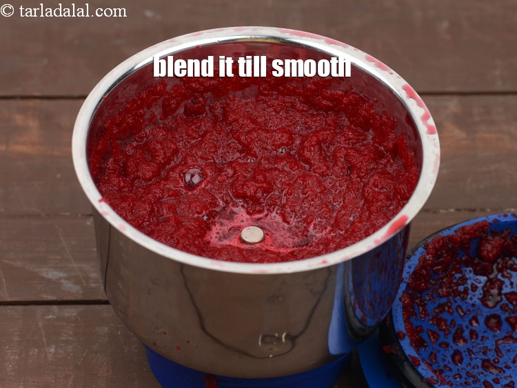 Step 10 – Blend it till smooth. You will get approx. 3/4 cup of beetroot puree.&nbsp;